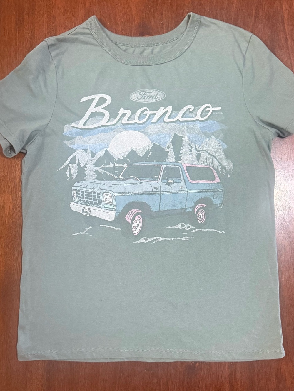 Ford Bronco Graphic Tee in Sage Green